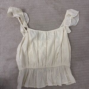 BP Yellow Eyelet Ruffle Blouse